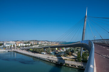 Obraz premium Panorama of the port and the beach of Pescara from the Bridge of the Sea