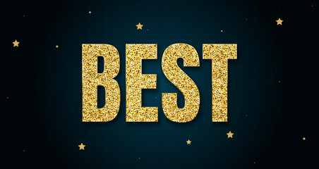 best in shiny golden color, stars design element and on dark background.
