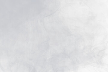 Dense Fluffy Puffs of White Smoke and Fog on black Background, Abstract Smoke Clouds, Movement Blurred out of focus. Smoking blows from machine dry ice fly fluttering in Air, effect texture, png