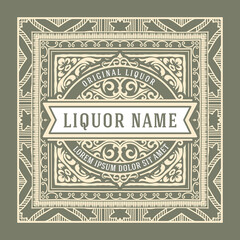 Whiskey label with old frames