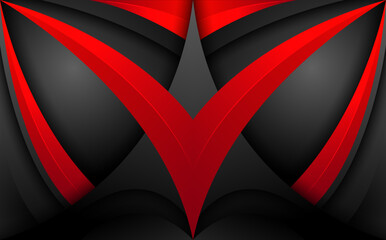 Abstract black and red modern technology geometric shapes background