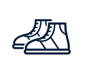 Modern sneakers or boots for sport or hiking icon