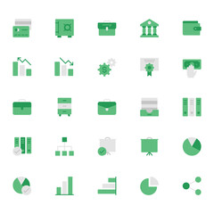 Green Flat icon for Finance