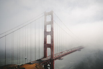 San Francisco Golden Gate Bridge in Fog
