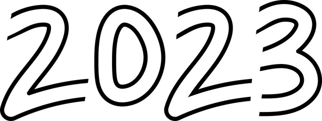 2023 Happy New Year Numeric. Contour Number Logo Text Desing