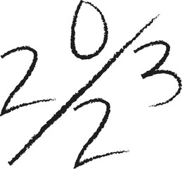 2023 Happy New Year Numeric. Grunge Brushstroke Text