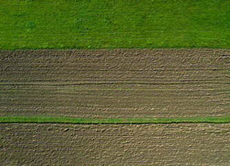 Agriculture background made by drone - fertilizer agriculture, aerial view