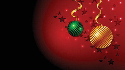 Christmas background with shiny bulbs