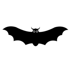 Halloween bat cartoon icon black silhouette. Halloween bat icon. Simple illustration of Halloween bat vector icon for web