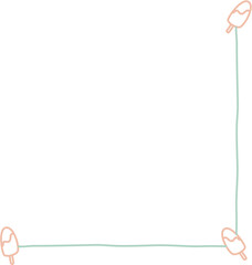 Colorful Cute Corner Doodle  Vector Illustration