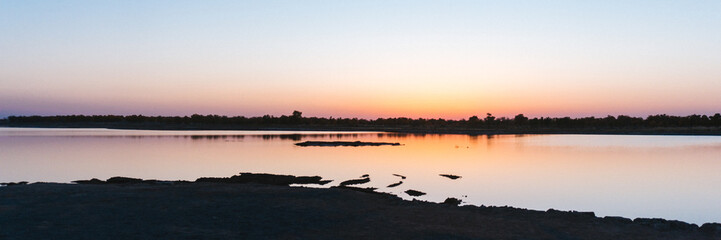 sunset over the river