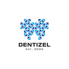 Dentistry logo design with abstract and low poly style for dental business logo design vector illustration