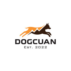 Dog logo design with statistic shaped inside logo design animal vector illustration