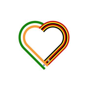 recommend clip art: friendship concept. heart ribbon icon of india and uganda flags. vector illustration isolated on white background
