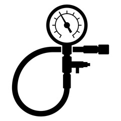 Fuel pressure tester flat icon