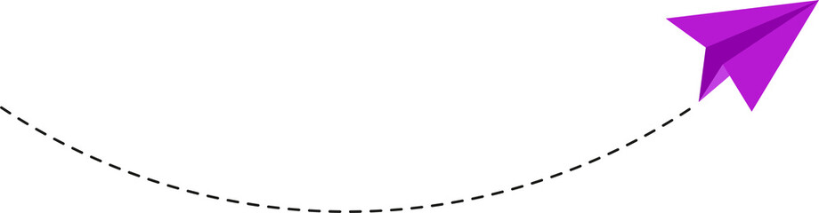 Dashed line paper airplane route 