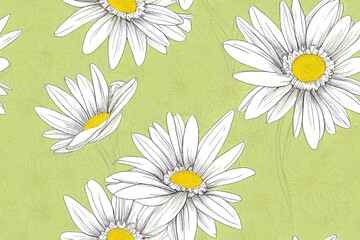 daisy seamless pattern 2d illustrated design hand drawn spring daisy flower fabric towel design pattern summer print ditsy flower,spring,stationery,fabric,paper,packet,fashion creative decorative