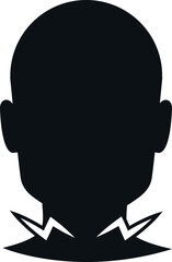 Neck pain black icon. Muscle ache syndrom