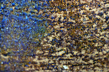 Beautiful pottery base with a unique glaze pattern that shines bright cobalt blue and gold. Close...