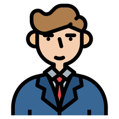 businessman filled color line