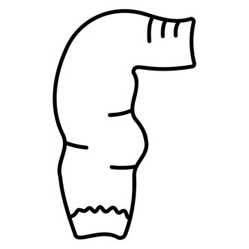 Rectum Concept, large intestine vector outline icon Design, Organ System Symbol, Human Anatomy Sign, Human Body Part Stock illustration,