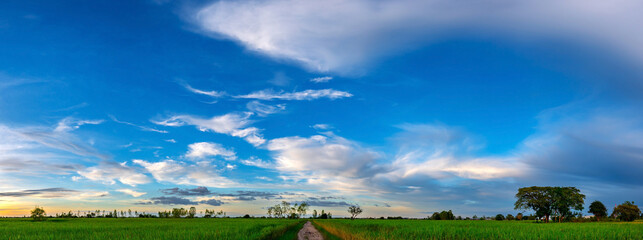 Panorama Sunset Sky And White