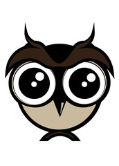 cute owl, green, funny, character 