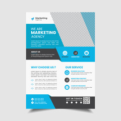Business Flyer Corporate Flyer Template Geometric shape Flyer Design blue