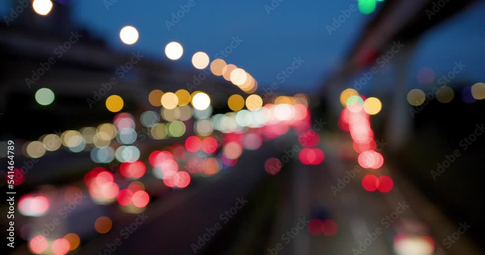 Wall mural blur view of the city traffic at night