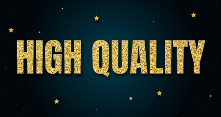 High Quality in shiny golden color, stars design element and on dark background.