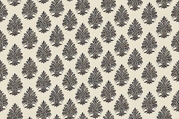 2d illustrated vintage damask pattern design