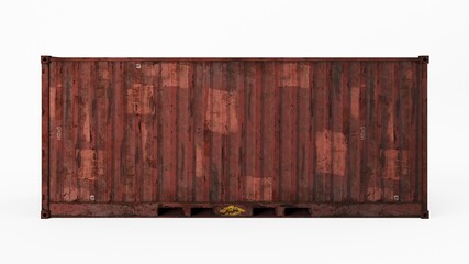 Rusty freight container side view