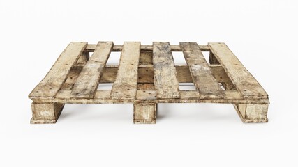 Rustic wooden pallet isolated on a white backgorund