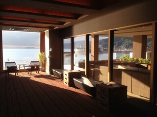 淡路島で宿泊したホテルのテラス