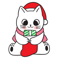Cartoon cute Christmas character, Holiday vector.
