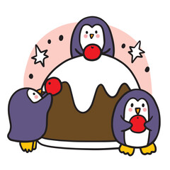 Obraz premium Cartoon cute Christmas character, Holiday vector.