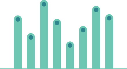 Dashboard statistic icon. Column chart with data comparison