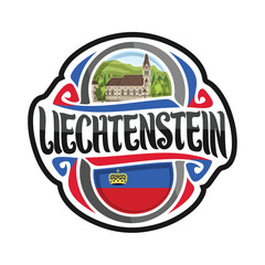 Liechtenstein Flag Travel Souvenir Skyline Landmark Map Sticker Logo Badge Label Stamp Seal Emblem Coat of Arms Gift Vector Illustration SVG EPS