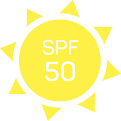 UV radiation sun block icon. Solar ultraviolet uv radiation logo 50 spf. Illustration