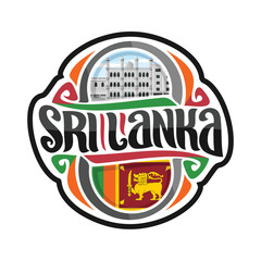 Sri Lanka Flag Travel Souvenir Skyline Landmark Map Sticker Logo Badge Label Stamp Seal Emblem Coat of Arms Gift Vector Illustration SVG EPS