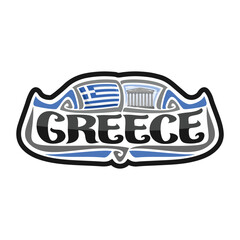 Greece Flag Travel Souvenir Skyline Landmark Map Sticker Logo Badge Label Stamp Seal Emblem Coat of Arms Gift Vector Illustration SVG EPS