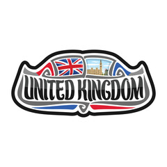 UK Flag Travel Souvenir Skyline Landmark Map Sticker Logo Badge Label Stamp Seal Emblem Coat of Arms Gift Vector Illustration SVG EPS