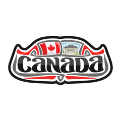 Canada Flag Travel Souvenir Skyline Landmark Map Sticker Logo Badge Label Stamp Seal Emblem Coat of Arms Gift Vector Illustration SVG EPS