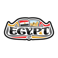 Egypt Flag Travel Souvenir Skyline Landmark Map Sticker Logo Badge Label Stamp Seal Emblem Coat of Arms Gift Vector Illustration SVG EPS