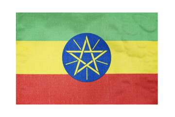 National flag of the country of Ethiopia, isolate