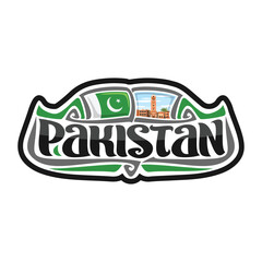 Pakistan Flag Travel Souvenir Skyline Landmark Map Sticker Logo Badge Label Stamp Seal Emblem Coat of Arms Gift Vector Illustration SVG EPS