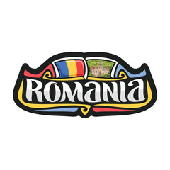 Romania Flag Travel Souvenir Skyline Landmark Map Sticker Logo Badge Label Stamp Seal Emblem Coat of Arms Gift Vector Illustration SVG EPS