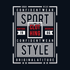Sport style typography design t shirt ready to print premium vector