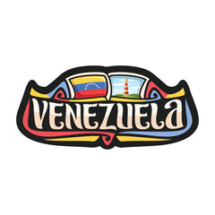Venezuela Flag Travel Souvenir Skyline Landmark Map Sticker Logo Badge Label Stamp Seal Emblem Coat of Arms Gift Vector Illustration SVG EPS