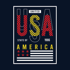 Usa united state typography design for t shirt vector illustration
